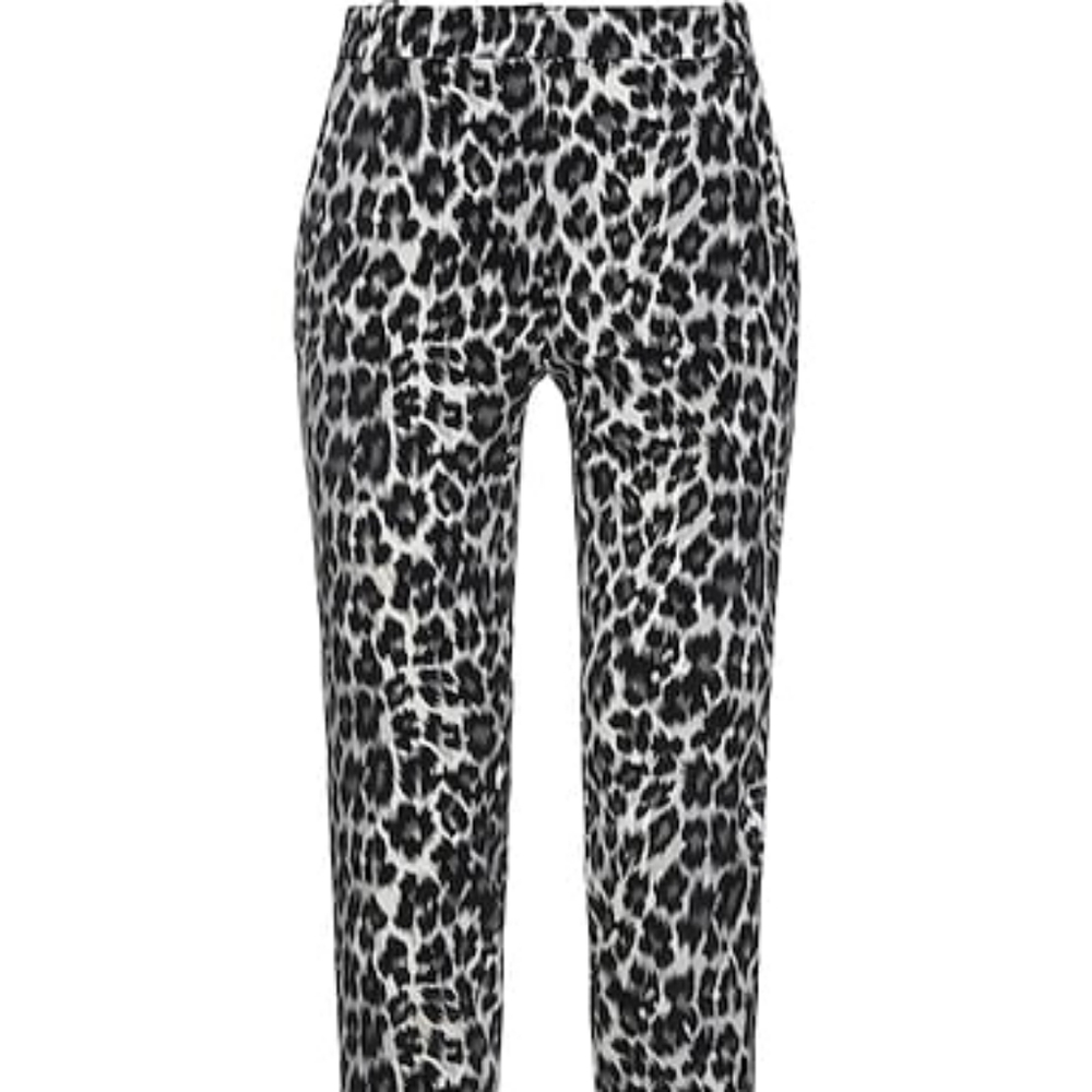Pinko Women Black Leopard Print Pants - Picture 2 of 15
